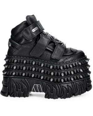 New Rock Spiked Plateau-Sneakers - Schwarz