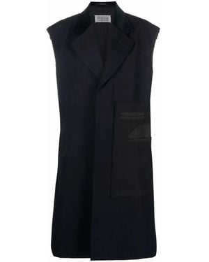 Maison Margiela Sleeveless Raw-Cut Coat - Blue