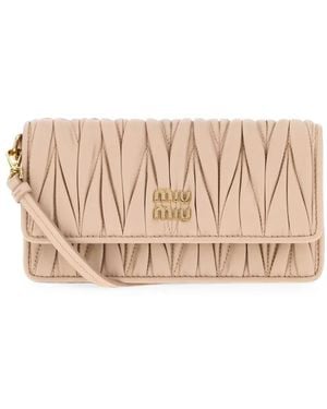 Miu Miu Matelassé Leather Shoulder Bag - Pink