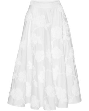 ROTATE BIRGER CHRISTENSEN Long Floral Skirt - White