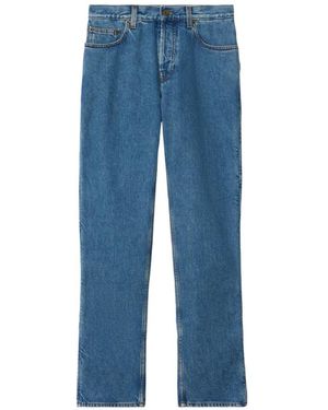 Burberry Vaqueros Rectos Con Diseño De Cinco Bolsillos - Azul