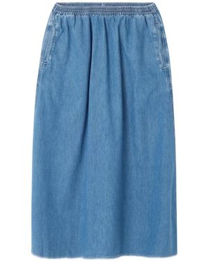 American Vintage Izeway Rok Met Elastische Taille - Blauw