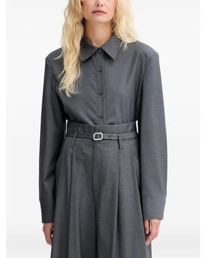 Isabelle Blanche Classic-Collar Shirt - Grey