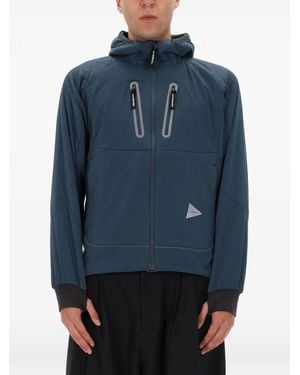 and wander Modern Nylon Jacket With Ribbed Cuffs - Blue
