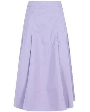 Essentiel Antwerp Pleated A-Line Midi Skirt - Purple