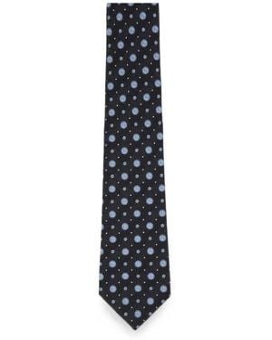 Giorgio Armani Logo-Print Polka-Dot Tie - White