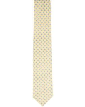 Ferragamo Helmet-Print Tie - White