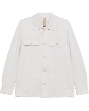 Eleventy Buttoned Shirt Jacket - White