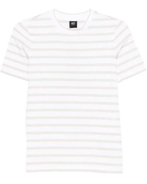 Alpha Tauri T-Shirt Jali À Rayures - Blanc