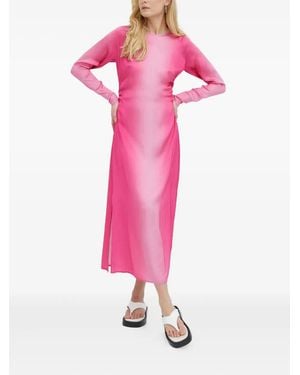 Herskind Vestido Midi De Manga Larga - Rosa