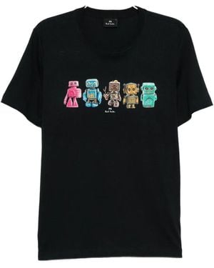 Paul Smith Graphic-print cotton T-shirt - Schwarz
