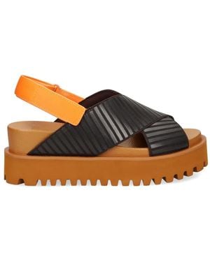 United Nude Gestreifte Rico X Sandal Sandalen Mit Überkreuzten Riemen - Orange