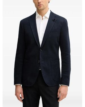 Joop! Floral-Boutonnière Single-Breasted Blazer - Blue
