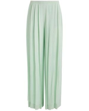 Alice + Olivia Wide-Leg-Hose mit Bundfalten - Grün
