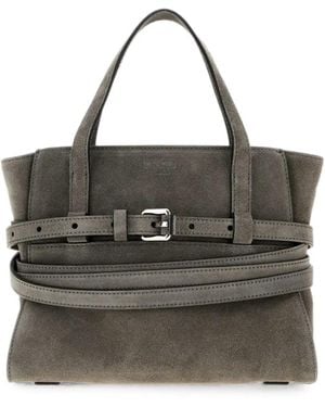 Moschino Tie Me Suede Tote Bag - Black