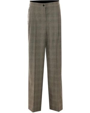Pinko Wide-Leg Check Trousers - Grey