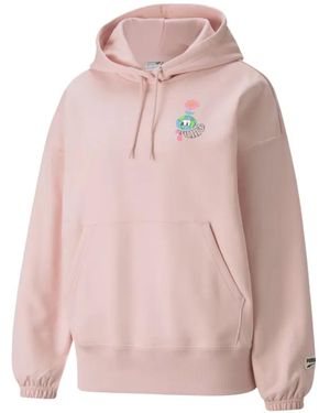 PUMA Downtown Graphic-Print Hoodie - Pink