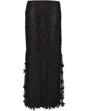 TOTEME Floral Lace Skirt - Black