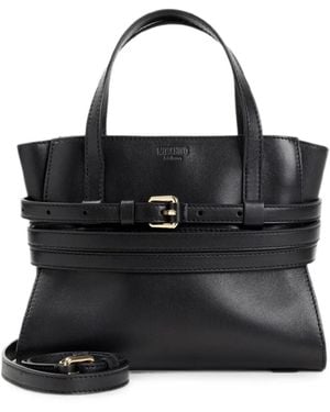 Moschino Buckle-Detail Leather Tote Bag - Black