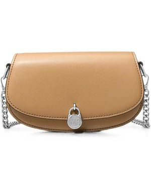 Michael Kors Small Mila Leather Shoulder Bag - Natural