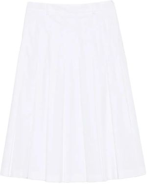 Vivetta Pleated Midi A-Line Skirt - White