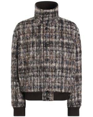 Dolce & Gabbana Bomberjacke Mit Karomuster - Grau