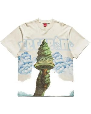 ICECREAM Graphic-Print Oversized T-Shirt - Natural