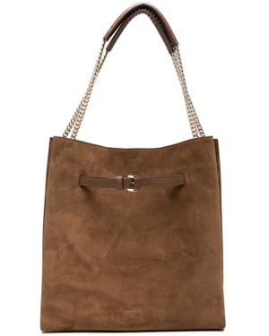 Orciani Venus Peach Buckle Shoulder Bag - Brown