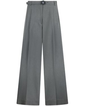 Liu Jo Wide-Leg Trousers With High Waist - Grey