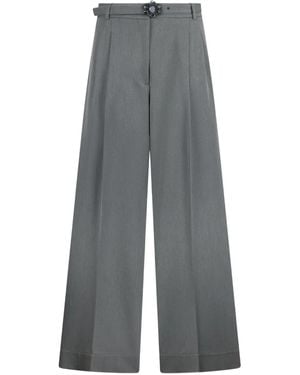 Liu Jo Wide-Leg Trousers With High Waist - Grey