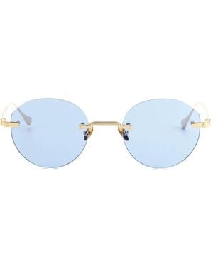 Kyme Charles Rimless Round-Frame Sunglasses - Blue