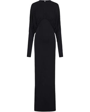 16Arlington Ruched Viscose Evening Dress - Black