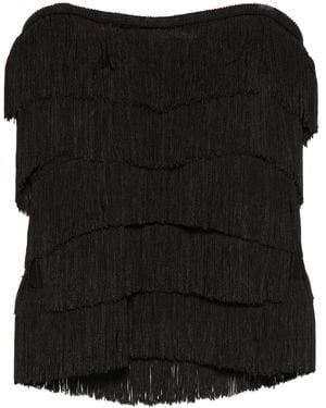 Norma Kamali Trägerloses Tanktop mit Fransen - Schwarz