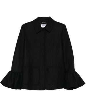 Moschino Ruffle-Sleeve Coat - Black