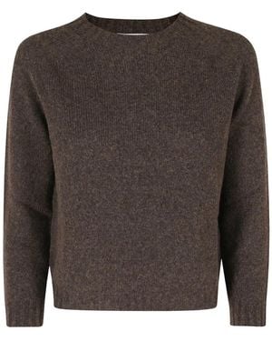 Roberto Collina Maglia Girocollo Camel Wool Sweater - Brown
