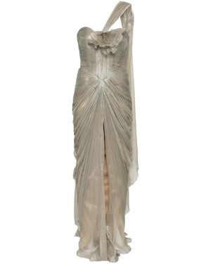 IRIS SERBAN Aria Floral One-Shoulder Maxi Dress - White