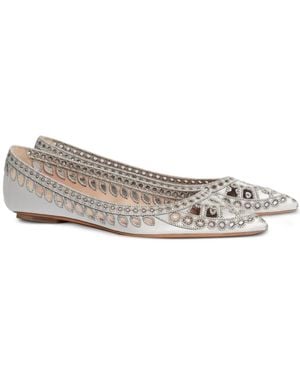 Alberta Ferretti Cut-Out Ballet Flats - White