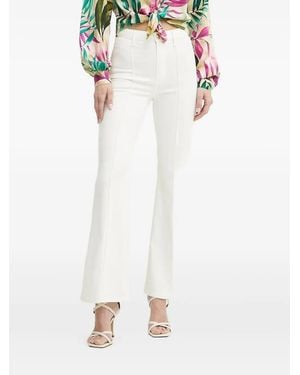 Guess High-Waisted Flared Jeans - White