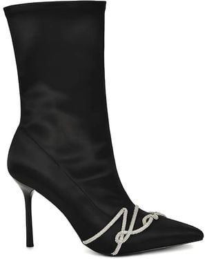 Karl Lagerfeld Sarabande Signia Crystal-embellished Stiletto Boots - ブラック