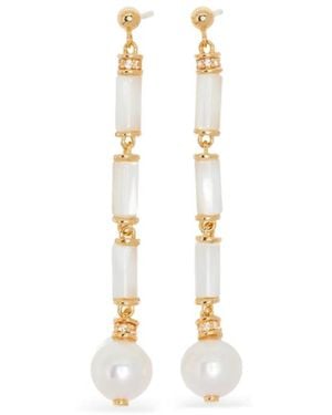 V Jewellery Column Earrings - White