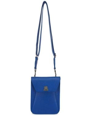 Akris Small Anouk Leather Crossbody Bag - Blue