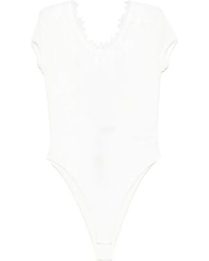 Ermanno Scervino Lace-Trim Bodysuit - White