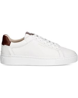GANT Contrast-Heel Leather Sneakers - White