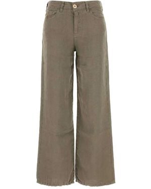 Lois Linen Wide-Leg Trousers - Grey