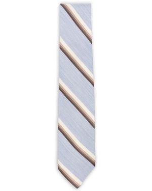 Barba Napoli Diagonal-Stripe Tie - White