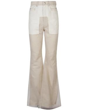 Rick Owens Panelled Flared Trousers - White