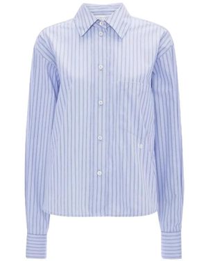 Victoria Beckham Ellys Striped Cotton Shirt - Blue