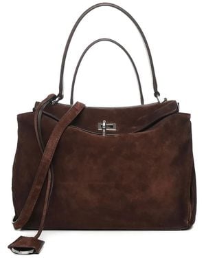 Balenciaga Small Rodeo Suede Leather Top-Handle Shoulder Bag - Brown