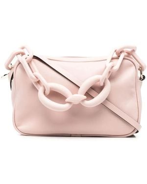 Red(V) Logo-Stamp Chain-Strap Crossbody Bag - Pink