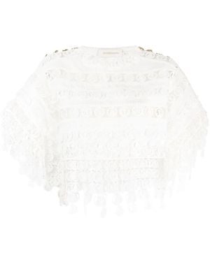 Zimmermann High Tide Nautical Crop Top - White